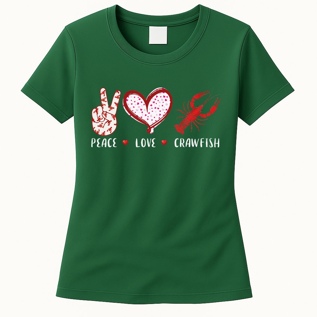Peace Love Crawfish Boil Gift Womens T-Shirt