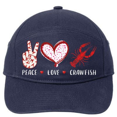 Peace Love Crawfish Boil Gift 7-Panel Snapback Hat