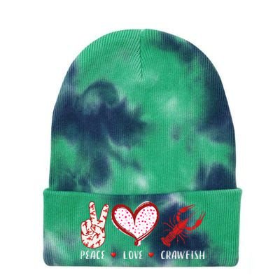 Peace Love Crawfish Boil Gift Tie Dye 12in Knit Beanie