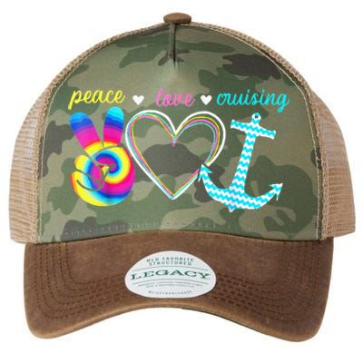 Peace Love Cruising Ship Hippie Floating Ocean Beach Lover Legacy Tie Dye Trucker Hat