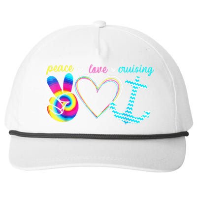 Peace Love Cruising Ship Hippie Floating Ocean Beach Lover Snapback Five-Panel Rope Hat