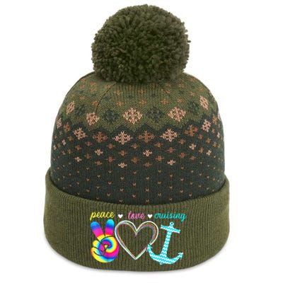 Peace Love Cruising Ship Hippie Floating Ocean Beach Lover The Baniff Cuffed Pom Beanie