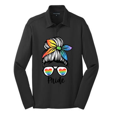 Pride Lgbtq Colorful Unisex Nonbinary Gift Silk Touch Performance Long Sleeve Polo