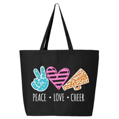 Peace Love Cheer Cheerleader Teen Girls Funny Cheerleading Gift 25L Jumbo Tote