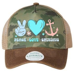 Peace Love Cruising Ocean Vacation Cruise Ship Family Legacy Tie Dye Trucker Hat