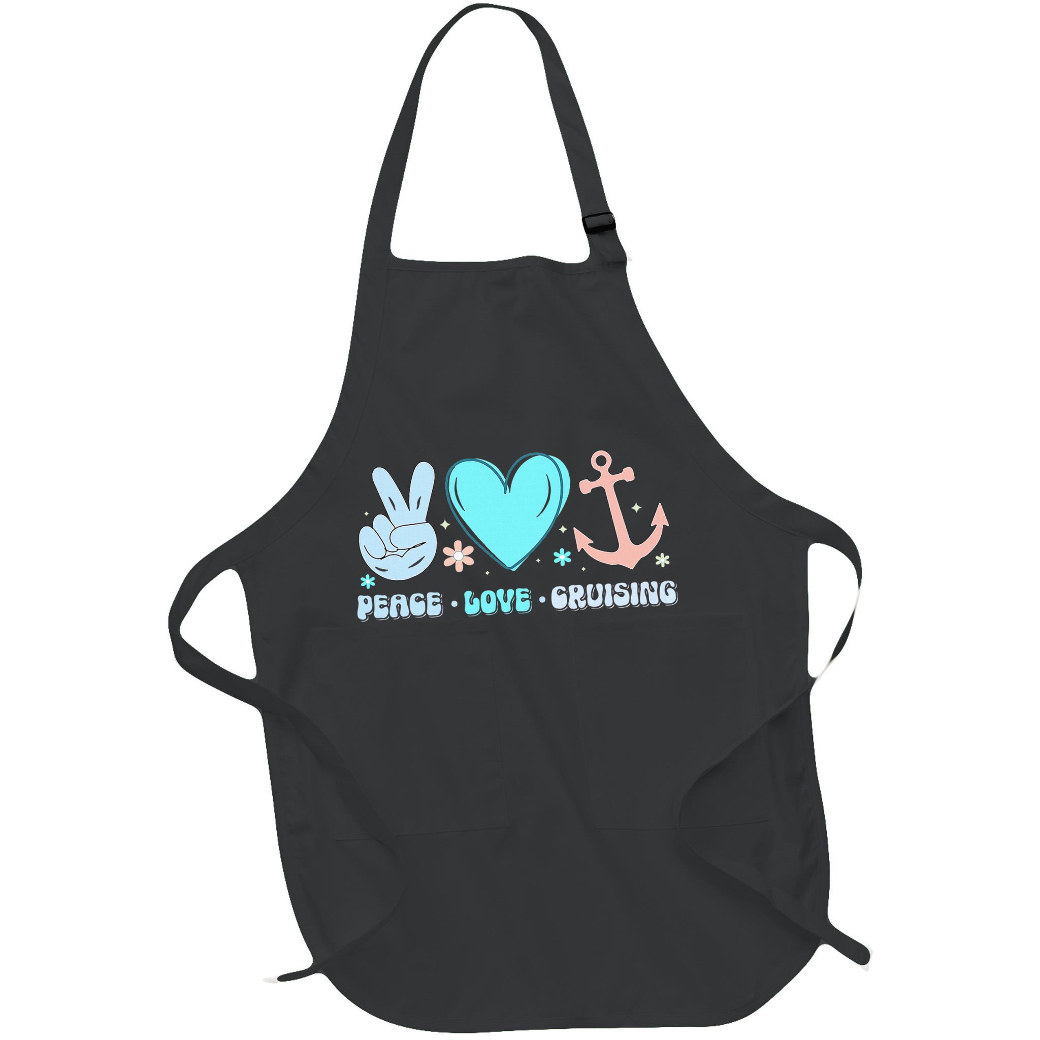 Peace Love Cruising Ocean Vacation Cruise Ship Family Apron
