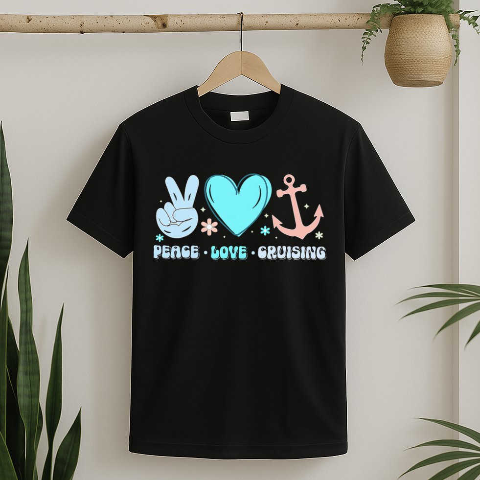 Peace Love Cruising Ocean Vacation Cruise Ship Family T-Shirt