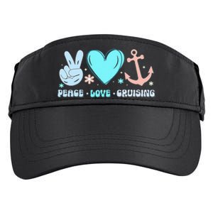 Peace Love Cruising Ocean Vacation Cruise Ship Family Adult Drive Performance Visor