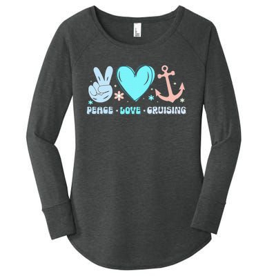 Peace Love Cruising Ocean Vacation Cruise Ship Family Women's Perfect Tri Tunic Long Sleeve Shirt