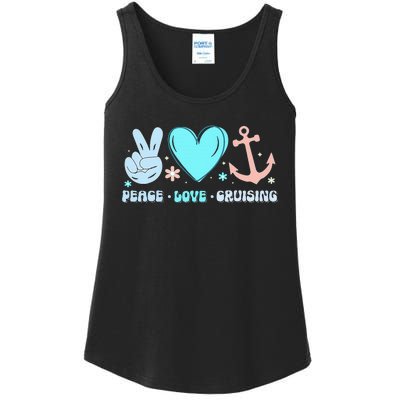 Peace Love Cruising Ocean Vacation Cruise Ship Family Ladies Essential Tank