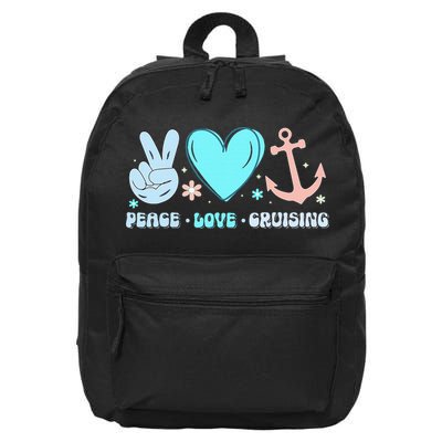 Peace Love Cruising Ocean Vacation Cruise Ship Family 16 in Basic Backpack