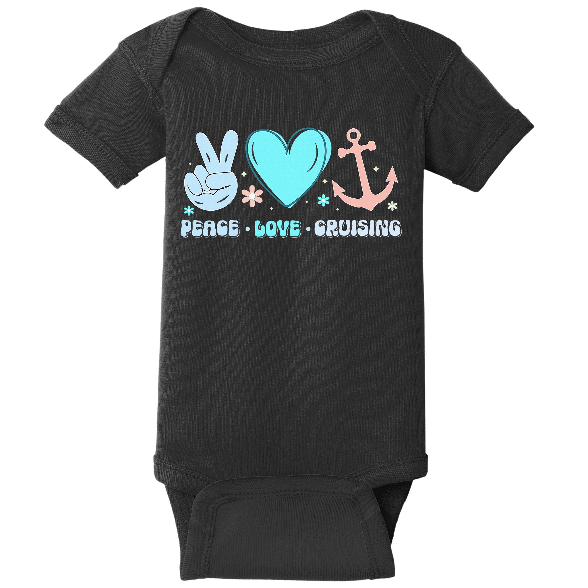 Peace Love Cruising Ocean Vacation Cruise Ship Family Baby Bodysuit