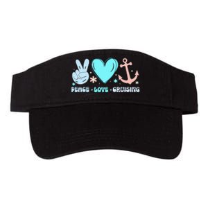 Peace Love Cruising Ocean Vacation Cruise Ship Family Valucap Bio-Washed Visor