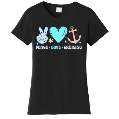 Peace Love Cruising Ocean Vacation Cruise Ship Family Women's T-Shirt