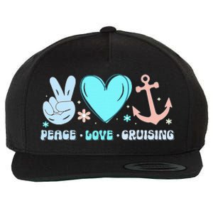 Peace Love Cruising Ocean Vacation Cruise Ship Family Wool Snapback Cap