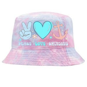 Peace Love Cruising Ocean Vacation Cruise Ship Family Tie-Dyed Bucket Hat