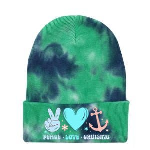 Peace Love Cruising Ocean Vacation Cruise Ship Family Tie Dye 12in Knit Beanie