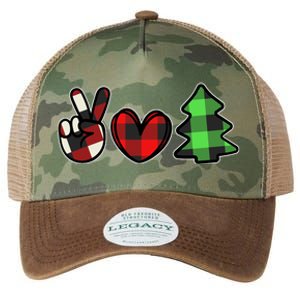 Peace Love Christmas Plaid Holiday Legacy Tie Dye Trucker Hat