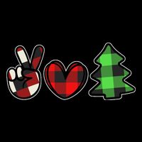Peace Love Christmas Plaid Holiday Impact Tech Backpack