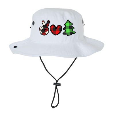 Peace Love Christmas Plaid Holiday Legacy Cool Fit Booney Bucket Hat