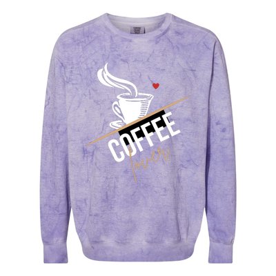 Peace Love Coffee Lovers Hippie Colorblast Crewneck Sweatshirt