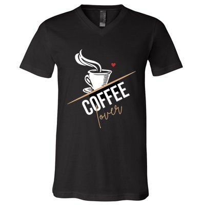 Peace Love Coffee Lovers Hippie V-Neck T-Shirt