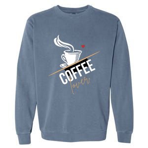 Peace Love Coffee Lovers Hippie Garment-Dyed Sweatshirt