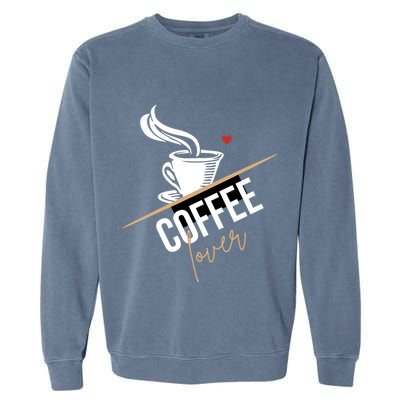 Peace Love Coffee Lovers Hippie Garment-Dyed Sweatshirt