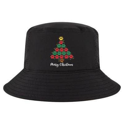 Pet Lover Christmas Tree Funny Paw Print Xmas Tree Meaningful Gift Cool Comfort Performance Bucket Hat