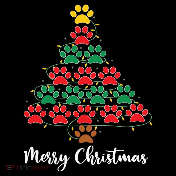 Pet Lover Christmas Tree Funny Paw Print Xmas Tree Meaningful Gift Flexfit Unipanel Trucker Cap