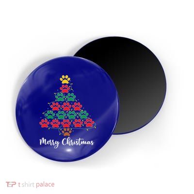Pet Lover Christmas Tree Funny Paw Print Xmas Tree Meaningful Gift Magnet