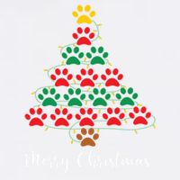 Pet Lover Christmas Tree Funny Paw Print Xmas Tree Meaningful Gift Garment-Dyed Sweatshirt