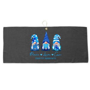 Peace Love Cure Gnome Diabetes Awareness Survivors Gifts Large Microfiber Waffle Golf Towel