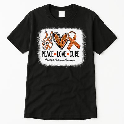 Peace Love Cure Multiple Sclerosis Awareness MS Warrior Gift Tall T-Shirt