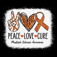 Peace Love Cure Multiple Sclerosis Awareness MS Warrior Gift Bag
