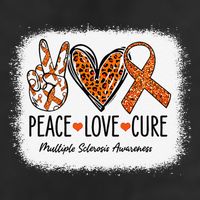 Peace Love Cure Multiple Sclerosis Awareness MS Warrior Gift Golf Towel