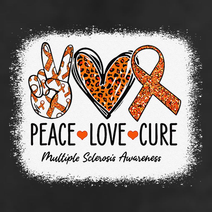 Peace Love Cure Multiple Sclerosis Awareness MS Warrior Gift Golf Towel