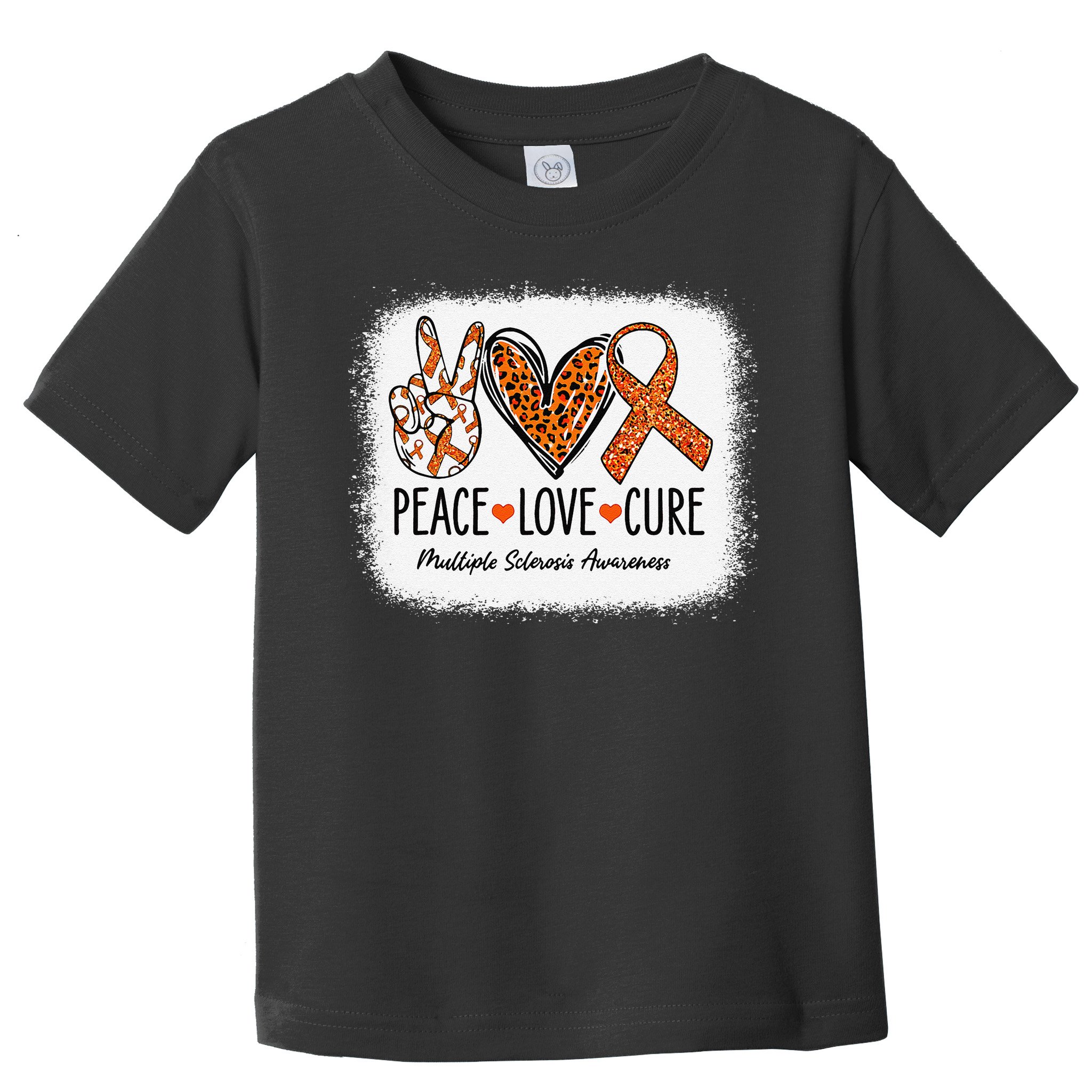 Peace Love Cure Multiple Sclerosis Awareness MS Warrior Gift Toddler T-Shirt