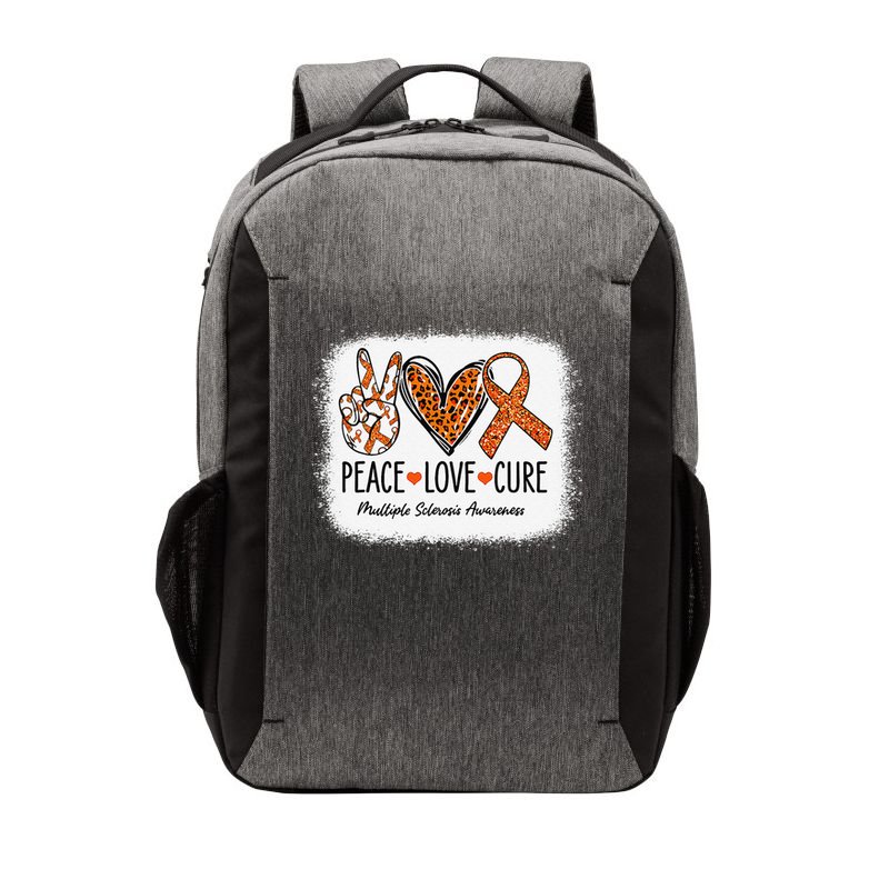 Peace Love Cure Multiple Sclerosis Awareness MS Warrior Gift Vector Backpack