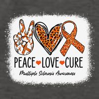 Peace Love Cure Multiple Sclerosis Awareness MS Warrior Gift Vector Backpack