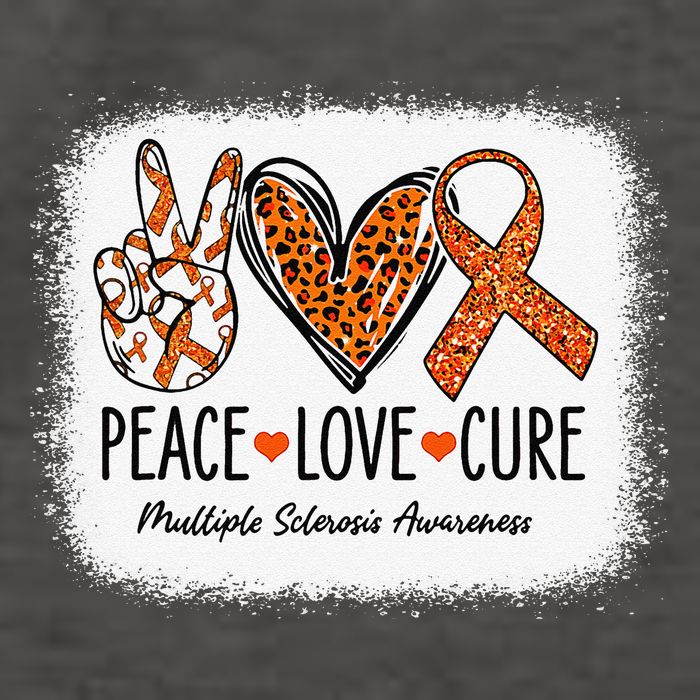 Peace Love Cure Multiple Sclerosis Awareness MS Warrior Gift Vector Backpack