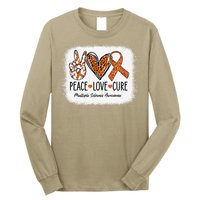Peace Love Cure Multiple Sclerosis Awareness MS Warrior Gift Long Sleeve Shirt