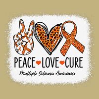 Peace Love Cure Multiple Sclerosis Awareness MS Warrior Gift Button