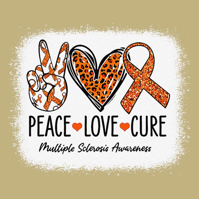 Peace Love Cure Multiple Sclerosis Awareness MS Warrior Gift Button