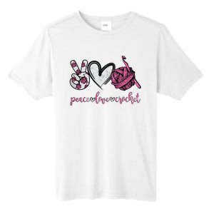 Peace Love Crochet Funny Crocheting Lover Present Tall Fusion ChromaSoft Performance T-Shirt