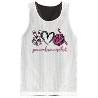 Peace Love Crochet Funny Crocheting Lover Present Mesh Reversible Basketball Jersey Tank