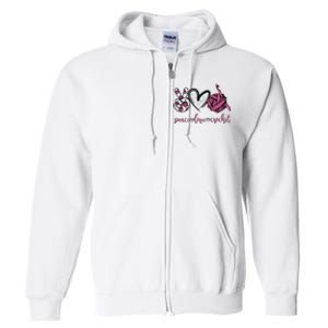 Peace Love Crochet Funny Crocheting Lover Present Full Zip Hoodie