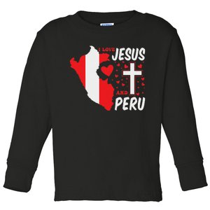 Peru Lover Christian Religion Faith Jesus Catholic Toddler Long Sleeve Shirt