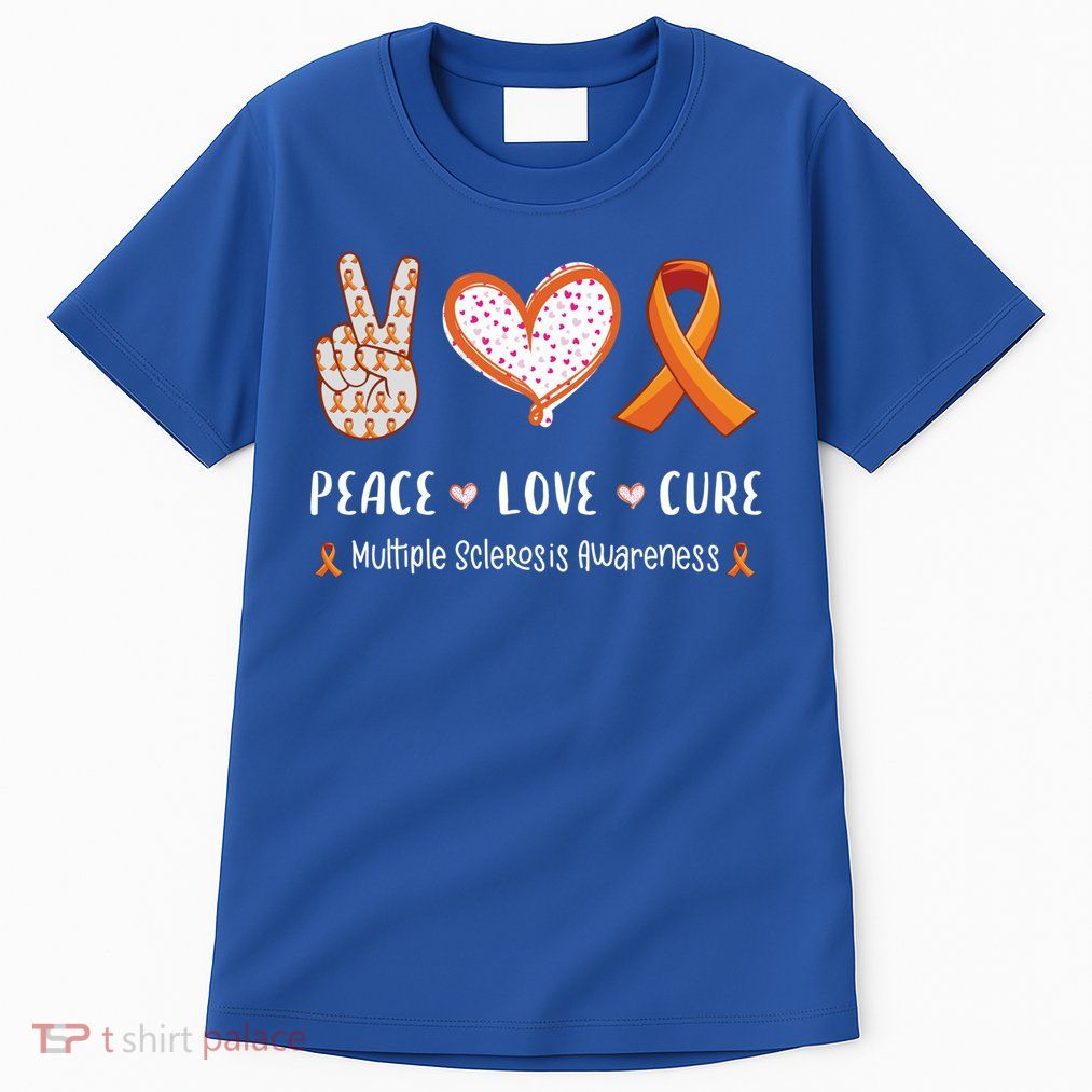 Peace Love Cure Multiple Sclerosis Awareness Gift Tall T-Shirt