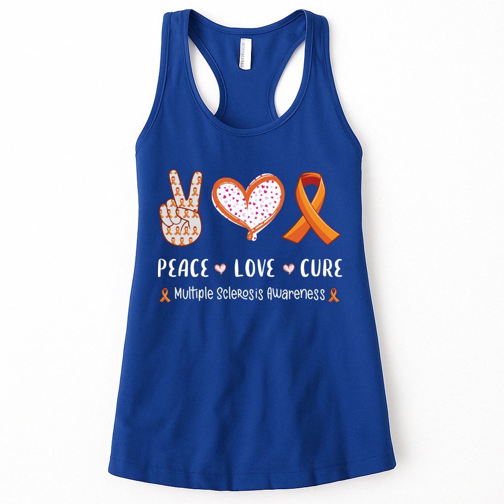 Peace Love Cure Multiple Sclerosis Awareness Gift Womens Tank Top